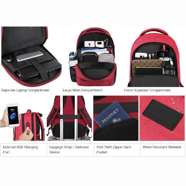 Спорт красного рюкзака ноутбука офиса случайные укладывают рюкзак анти- сумка школы студента похищения