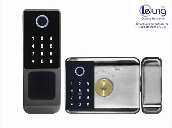 Qleung S812-4 デジタル防水指紋 パスワード カード TTロック アプリ リモートロック スマートホーム ドアロック