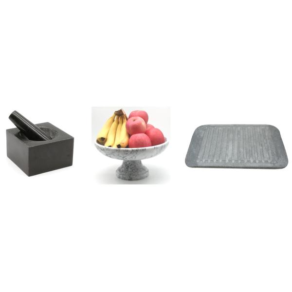 Black Marble Stone Mortar And Pestle Set For Spices Grinder Moisture Resistant