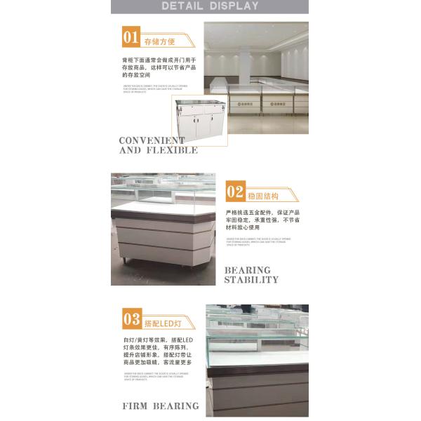 Retail Shops Customized Mirror Jewelry Display Cabinet with Luxury Wood Finish