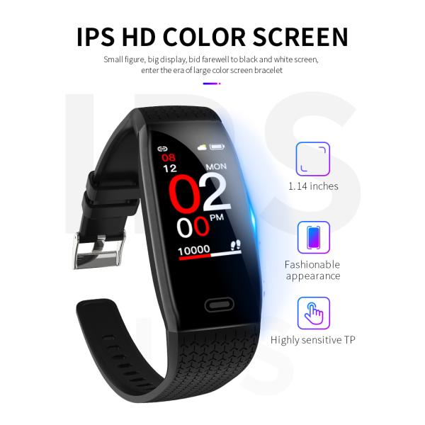Pulsera elegante de la pantalla táctil de la prenda impermeable IP67 del reloj de Rate Blood Pressure Oxygen Ladies del corazón T15