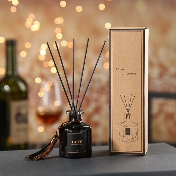Luxury Home Fragrance Scent Bottle With Sticks , Glass Reed Perfume Diffuser Bottle