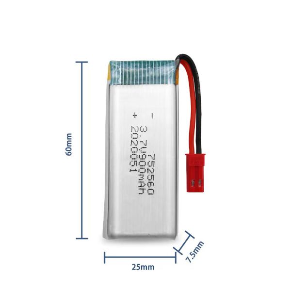 3.7V 900mAh 30C High Rate LiPo Battery 752560 for Drone RC Aircraft Power Tools