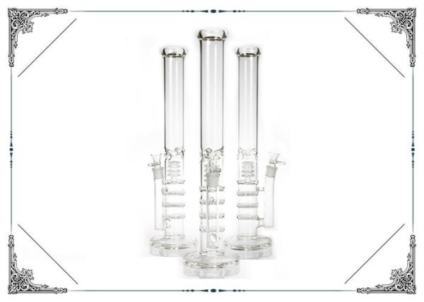 18 Inches Hookahs Straight Tube , Big Triple Honeycomb Perc Glass Tobacco Pipe