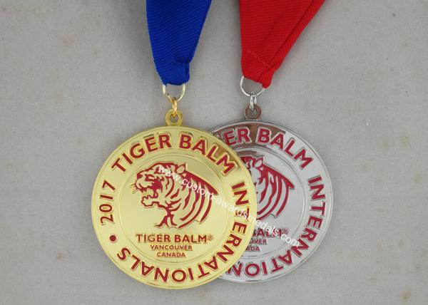 Brass Stamped Hard Enamel Karate Medals , Customized Swimming Awards Taekwondo Medals