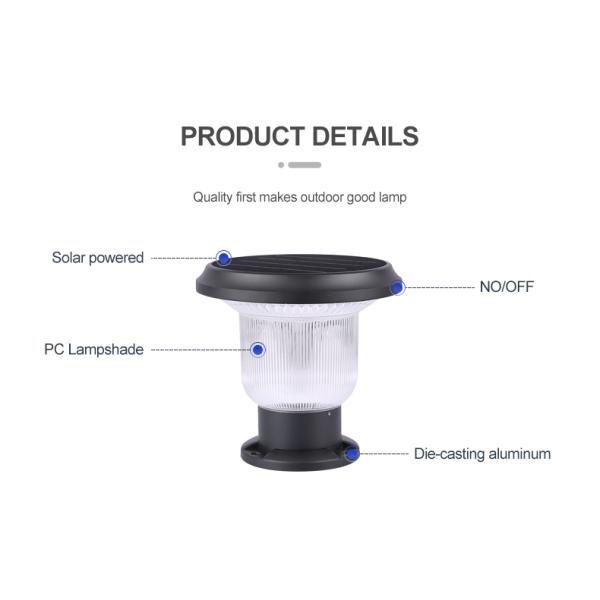 Погодостойкий солнечный сумрак лампы штендера, который нужно рассветать свет столба для патио задворк гаража