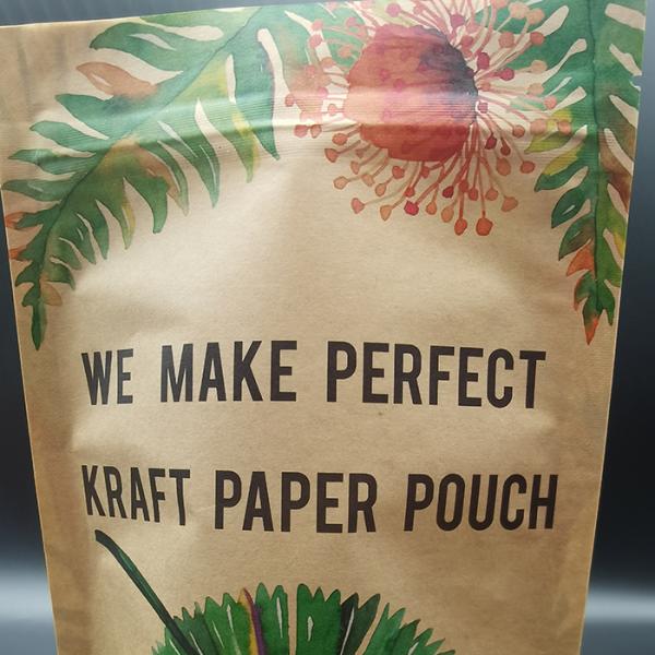 CTP Printing Resealable Kraft Paper Bags Kraft Paper Cookie Bags 130-140um