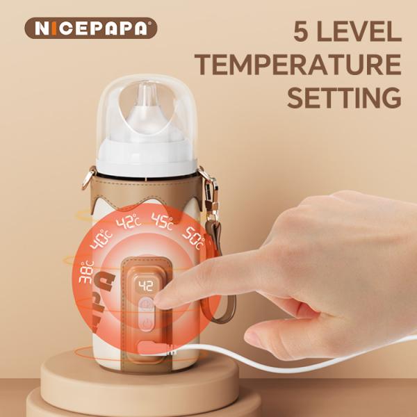 NICEPAPA hot seller PU Electric Thermos bottle Set Outdoor Night Insulation Suitable For 90% Baby Bottle Cups