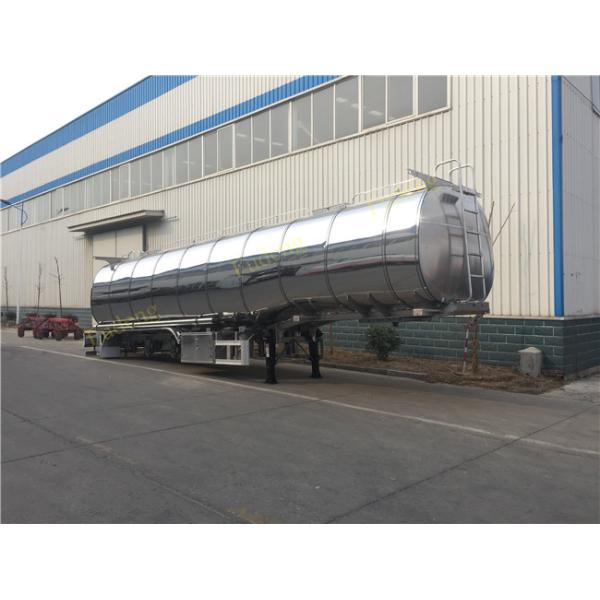 304 Stainless Steel 15000 Gallon 35000L Diesel / Gasoline Tank Trailer With 12 Wheeler