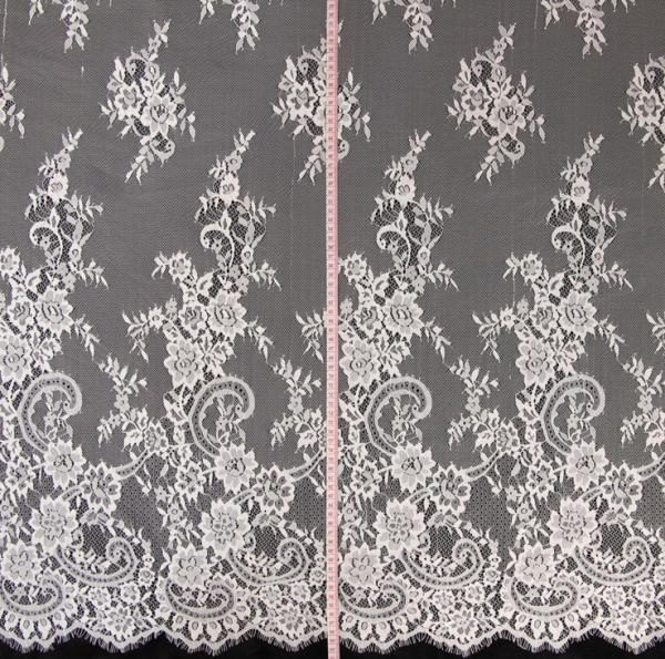 2017 Fancy Lace /Eyelash Lace Fabirc / French Lace Fabric/ Bridal Dress Fabric  in Ivory/Black Color