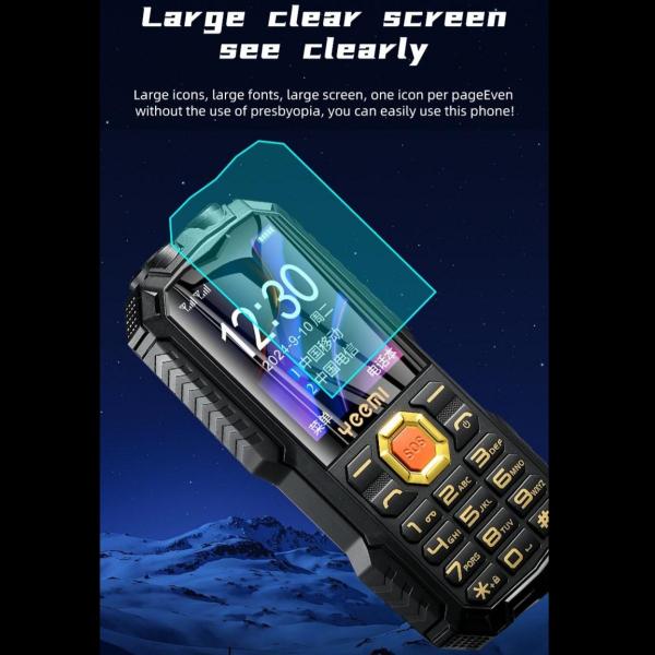 YEEMI Q7 GSM 2G Feature Phone Big Buttons 1.77''Display Dual SIM 2400mAh Flashlight