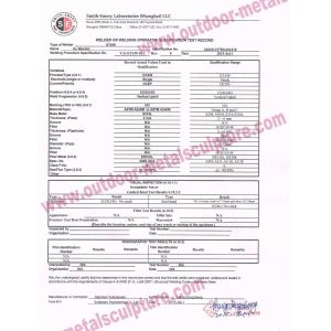 XIAMEN FLYART METAL SCULPTURE CO.,LTD Сертификации