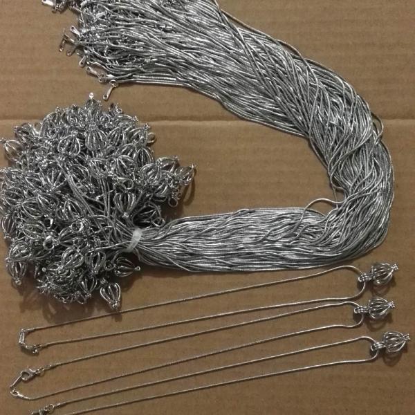 Wish Pearl Silver Plating Copper Snake Chain DIY Jewelry Necklace