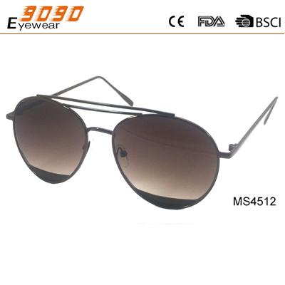 Unisex round sunglasses with metal frame, special retro designer stylish, UV400 lens