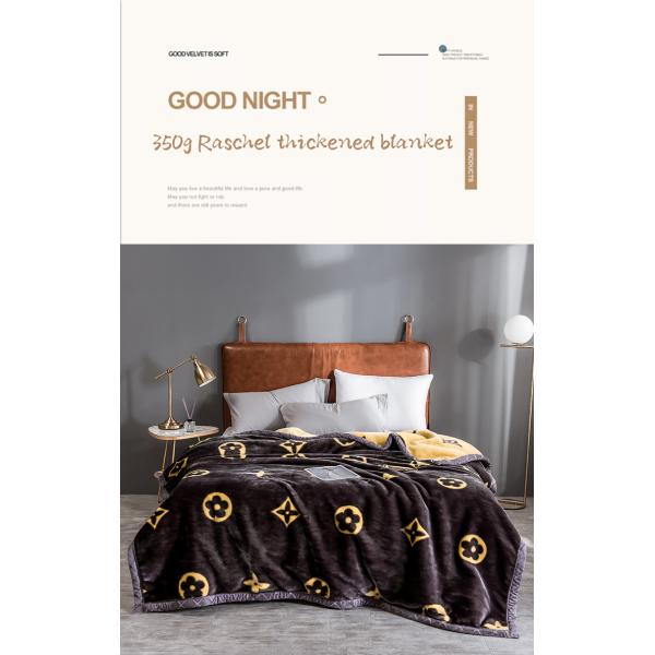 Brushed Pattern Fluffy Bedding Blankets for Winter Sublimation Luxury Blanket