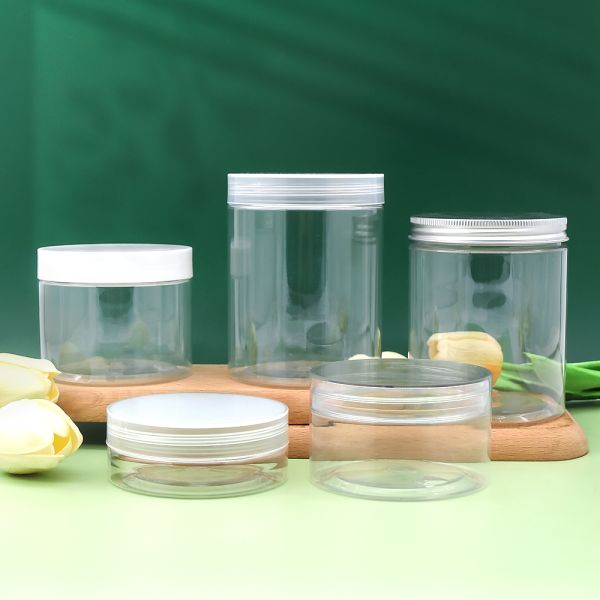 Wholesale Food-Grade PET Transparent Cosmetic Cream Jar with Screw Cap for Secure Storage