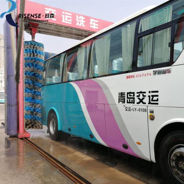 Risense 7 Brushes Full Automatic Truck Wash System Bus Wash Price for Sale 24000*5114mm 250l/bus 25ml/bus 8.86kw >1500W CB-730