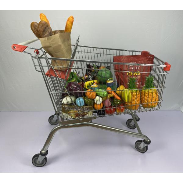 европейская вагонетка супермаркета стиля 275L носит тележку металла большой емкости со складными двойными местами ребенка