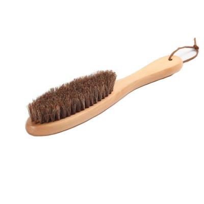 Escova de limpeza de madeira da escova da sapata de couro com sisal