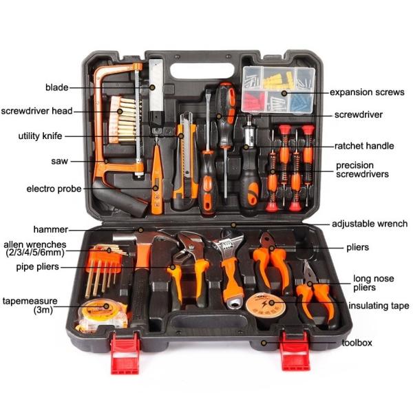 Upgrade Your Toolbox with this Versatile Household Tool Kit Plastic Tool Box Included