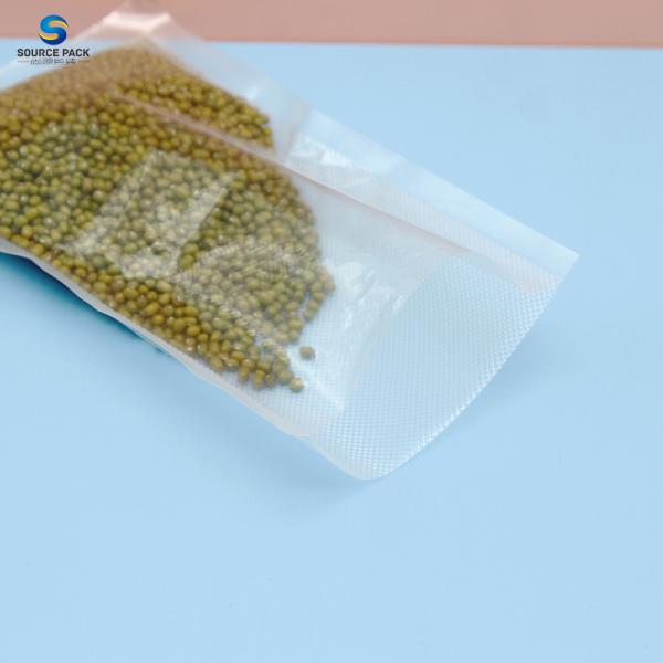 All Black Vacuum Seal Bags For Food Preservation With Embossed Zipper Top