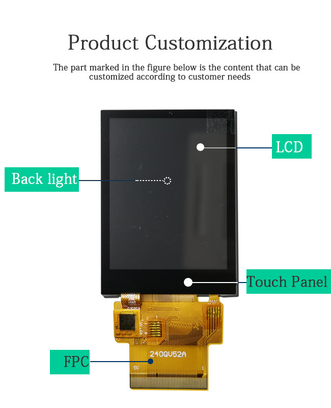 IPS 280cd/m2 отрицательный LCD дисплейный модуль 240x320 точка матрица LCD панель