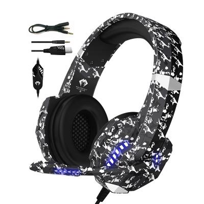 Fones de ouvido de jogos USB 3,5 mm LED com alto-falante de 40 mm IPX-3 à prova d'água para PS5 Xbox