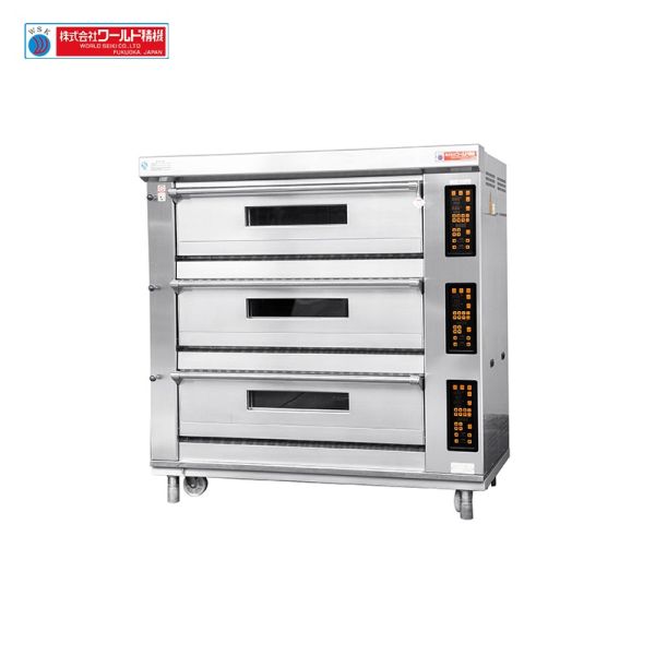 Japanese World-Seiki Electric Commercial Baking Oven 3 Deck 9 Tray Kitchen Toaster 380v Bakery Equipment New Condition