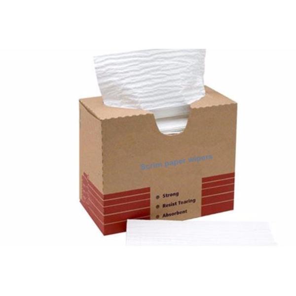 4 Ply Pulp Disposable Scrim Reinforced Wipers For Industrial