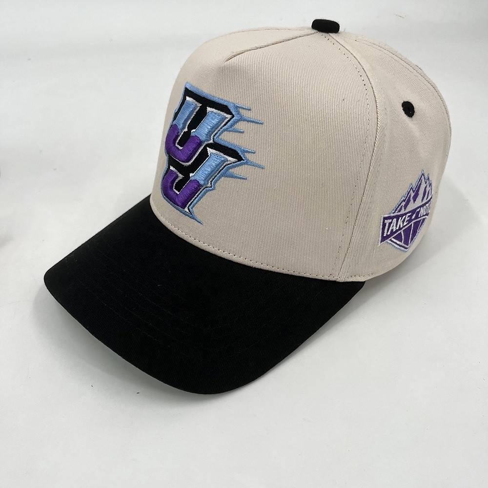 Personalized Baseball Caps Custom 5 Panel Cotton With 3D Embroidery Snap Back