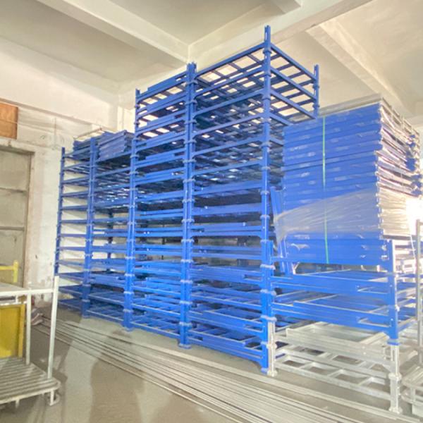 Heavy Duty Foldable Steel Pallet Stack Racks Warehouse Storage Durable Space Saving
