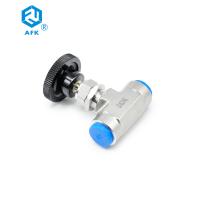 Válvula de agulha de rosca fêmea de aço inoxidável AFK de alta pressão 2 vias 3/4 pol 3000psi