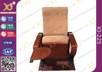 Auditorium Conference Hall Chairs With Durable Plywood Writing Table / Large Iron Leg