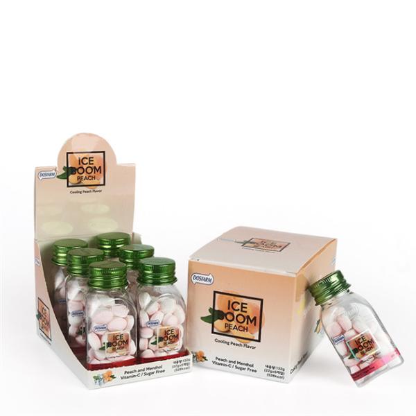 Sabor HALAL del melocotón de Sugar Free Mint Candy Fruit del casquillo del color