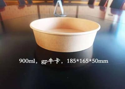 bacia empacotada afastada descartável do copo de papel da salada do papel de embalagem de 1000ml