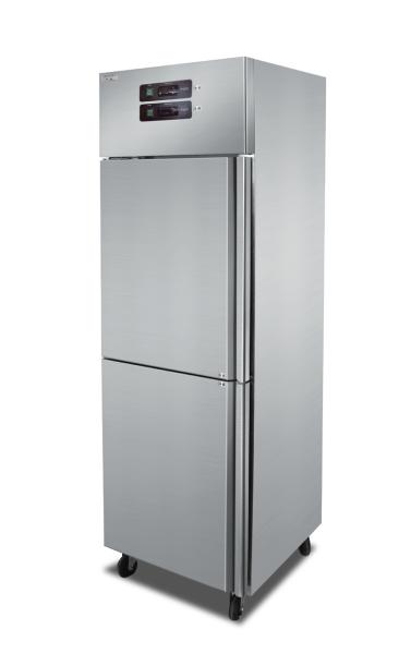 0-8 graus 2 portas vertical geladeira freezer lado a lado aço inoxidável 400 litros para restaurante