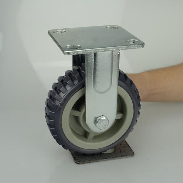 Grey PVC Wheels 6 Inch Fixed Casters Trolley Wheels Heavy Duty Industrial