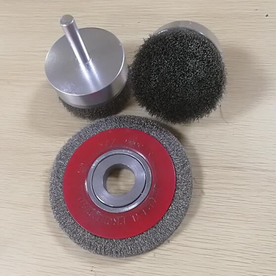 Spindle Stem Mounted Crimped Wire Cup Brush For Drill 75mm Diameter 20mm Shank