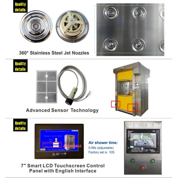 Customized Voltage Stainless Steel Automatic Rolling Door Modular Cargo Air Shower
