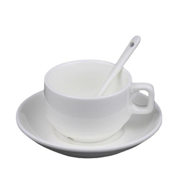Customize Placa de Porcelana Polida Conjunto de Copo de Café Branco puro
