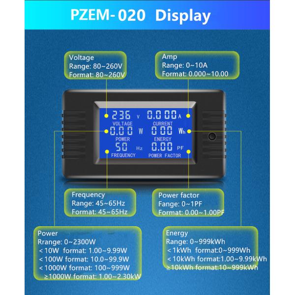 аттестация FCC CE амперметра Ac цифров дисплея 10A LCD