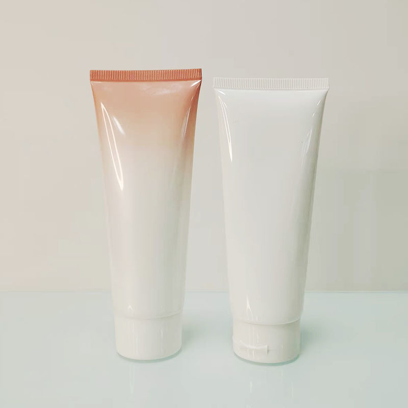 Face Wash Cream White Facial Cleanser Plastic Soft Tube with Flip Top Cap Currency US