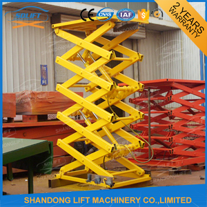 Double Heavy Duty Stationary Hydraulic Scissor Lift for Cargo Moving