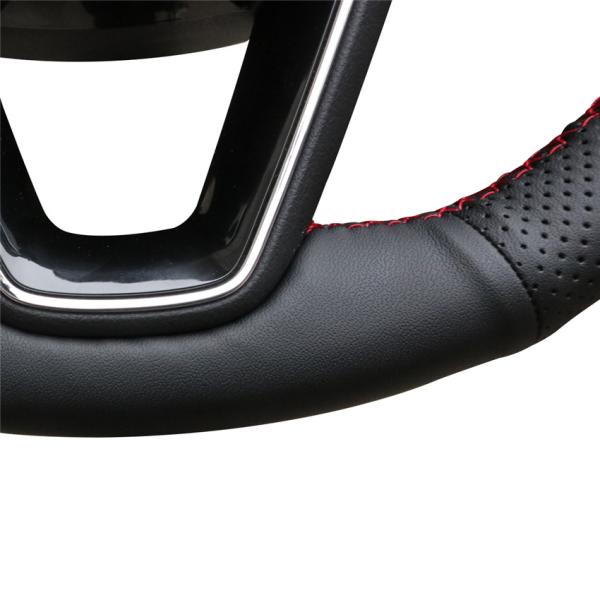 Leather Steering Wheel Cover for Seat Leon 5F Mk3 Ibiza 6J Alhambra 2013-2019 30*15*5cm