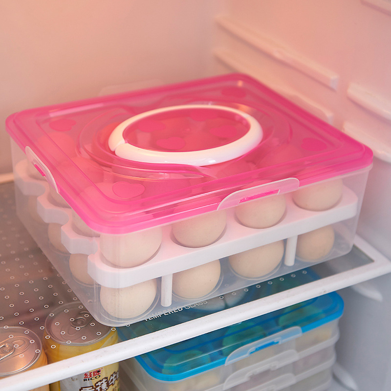 Double Plastic Egg Box Dust-proof Design for Efficient Egg Storage in Refrigerators
