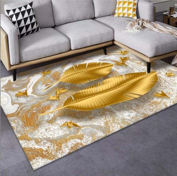 Tree Leaf And Geometric Pattern Living Room Floor Carpet Special Style