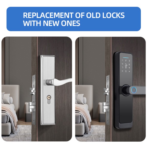 YAGU Multi Point Digital Fingerprint TTLOCK Tuya App Smart Door Lock With Camera Smart Locks Front Door