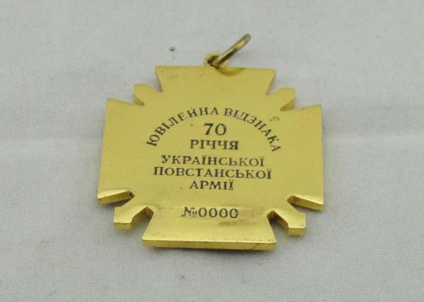 Zinc Alloy Cross Sward Enamel Medal , Imitation Hard Enamel , Gold Plating