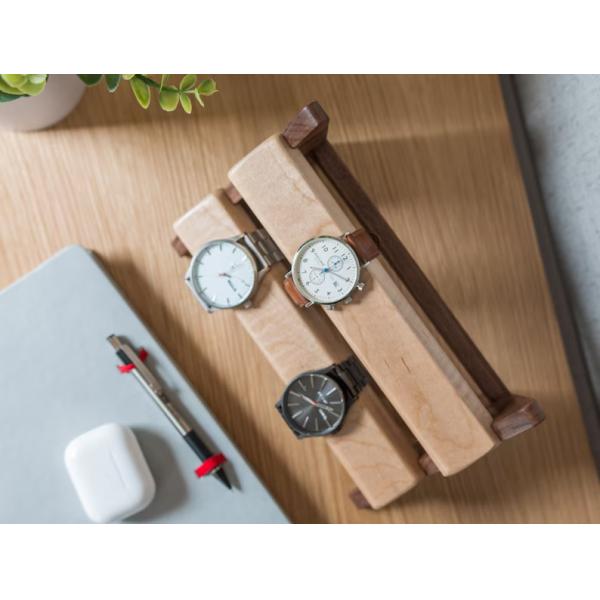 Walnut Wood Adjustable Jewelry Stand for Wristwatch Storage in Christmas Holiday Gift