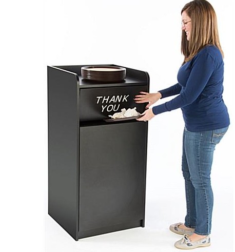 Outdoor Black Decorative Garbage Bin Stainless Steel Trash Can Waste Bin